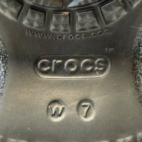 Crocs Platform Sandals Spikes Black w/Spike & Other Croc Charms - Picture 9 of 10